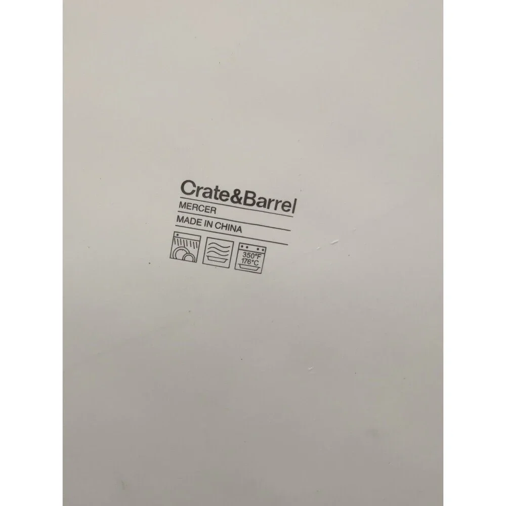 Crate & Barrel Mercer Pebbled White Dinner Plate 11
